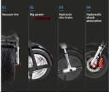 2000W 60V Wide Fat Tire Kick Electric Scooter Moped Bike CityCoco Motorcycle 20AH Battery Upgrade