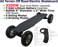 All Terrain Off Road Electric Skateboard Longboard Mountainboard Cross Country w/ Remote