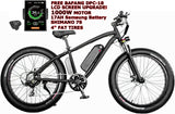 1000W Electric Fat Snow Off Road Tire Mountain Bike Bicycle EBike 17AH Samsung BAFANG LCD
